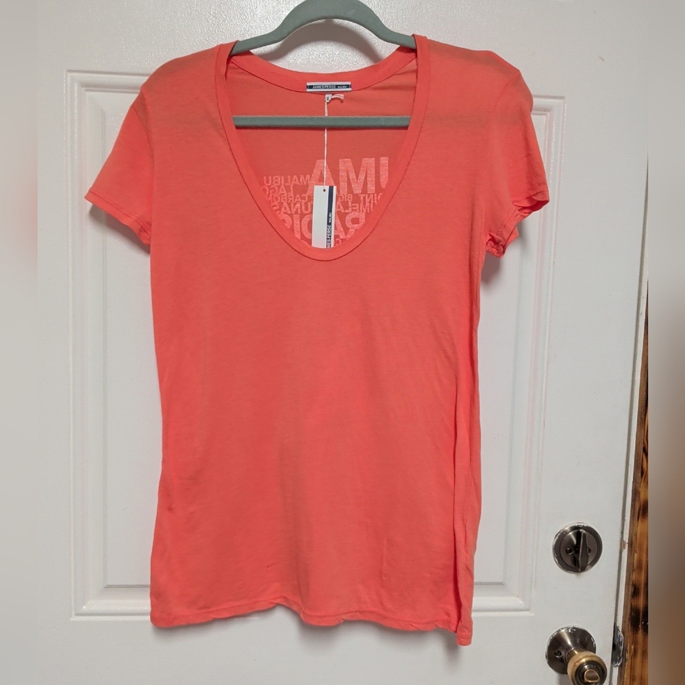 James Perse Malibu women's Orange short sleeve T-shirt Size 2